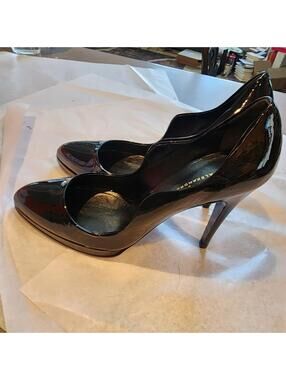 NWOB Alexandra Neel Playboy Black Patent Platform Heels Italy Designer Pumps 41